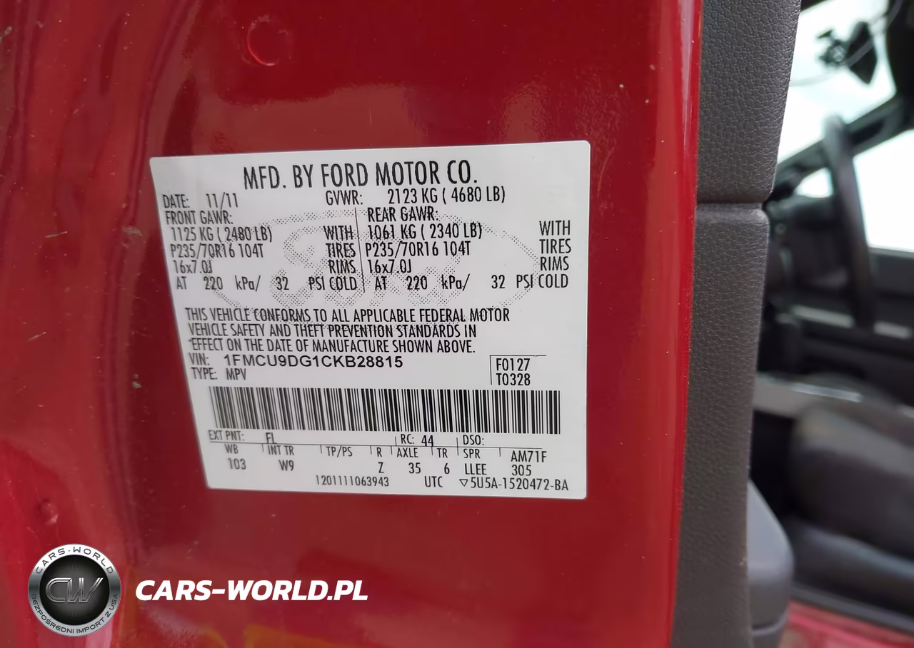 2012 Ford Escape Xlt VIN:1FMCU9DG1CKB28815 - 9