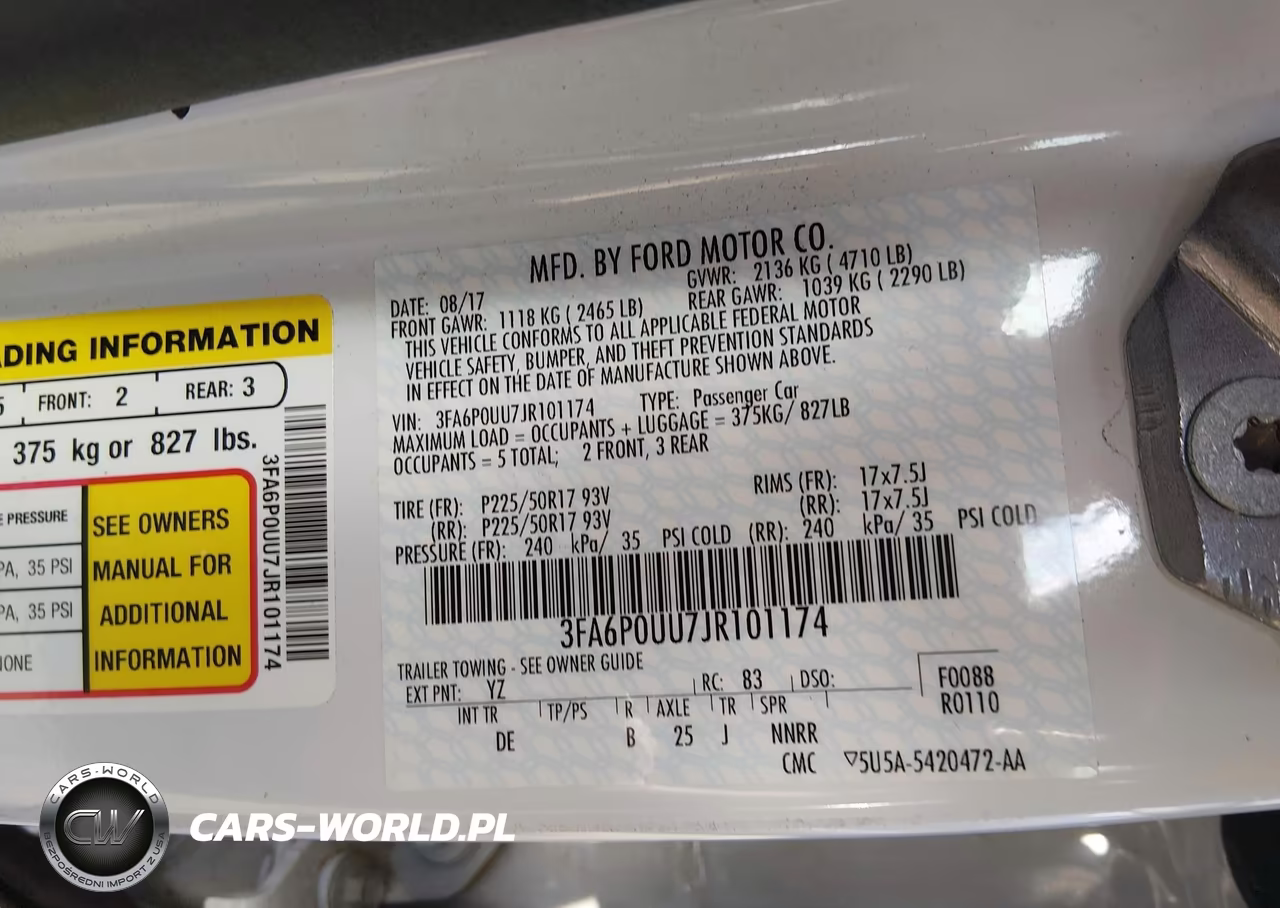 2018 Ford Fusion Hybrid S VIN:3FA6P0UU7JR101174 - 9