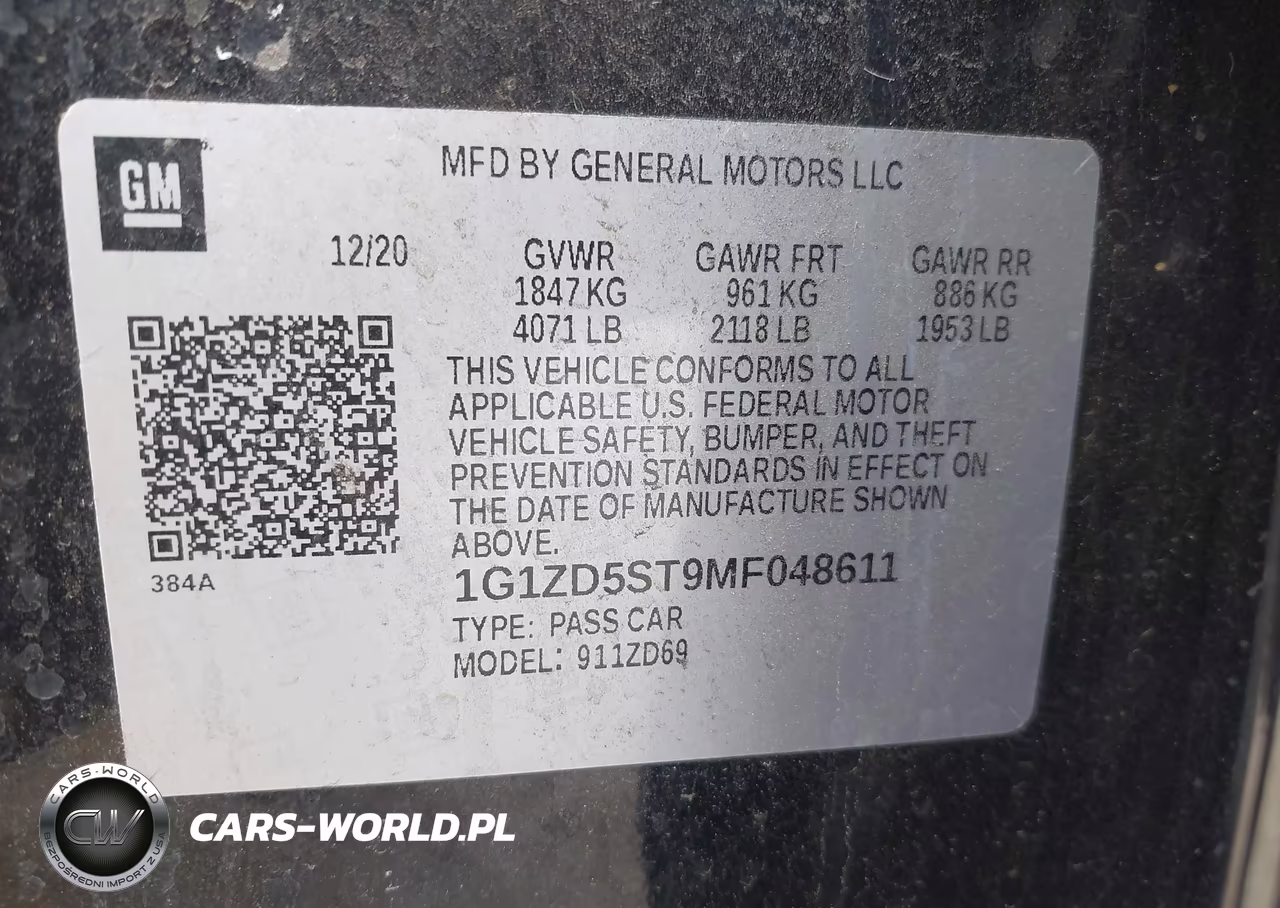2021 Chevrolet Malibu Fwd Lt VIN:1G1ZD5ST9MF048611 - 9