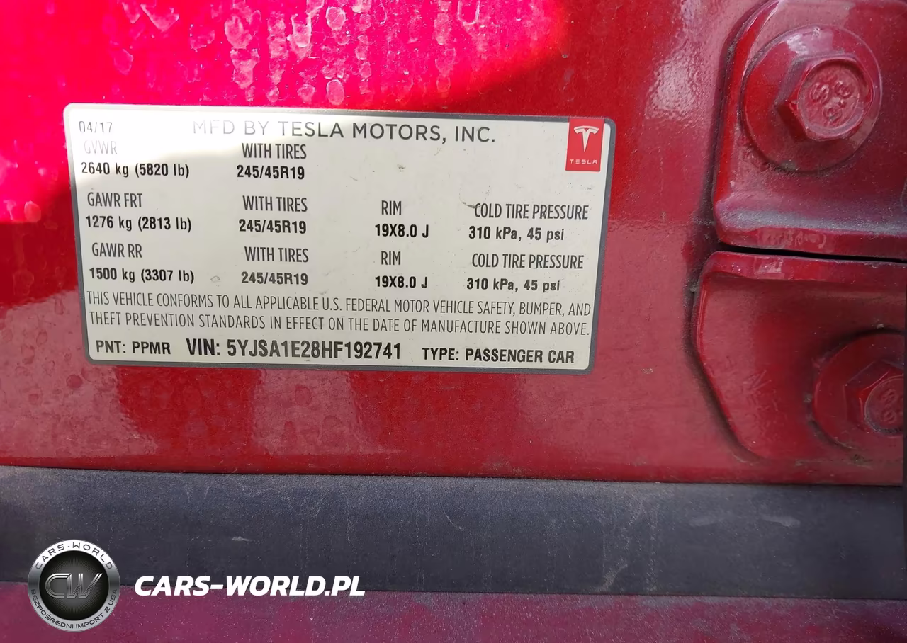 2017 Tesla Model S 100D-60D-75D-90D-P100D VIN:5YJSA1E28HF192741 - 9
