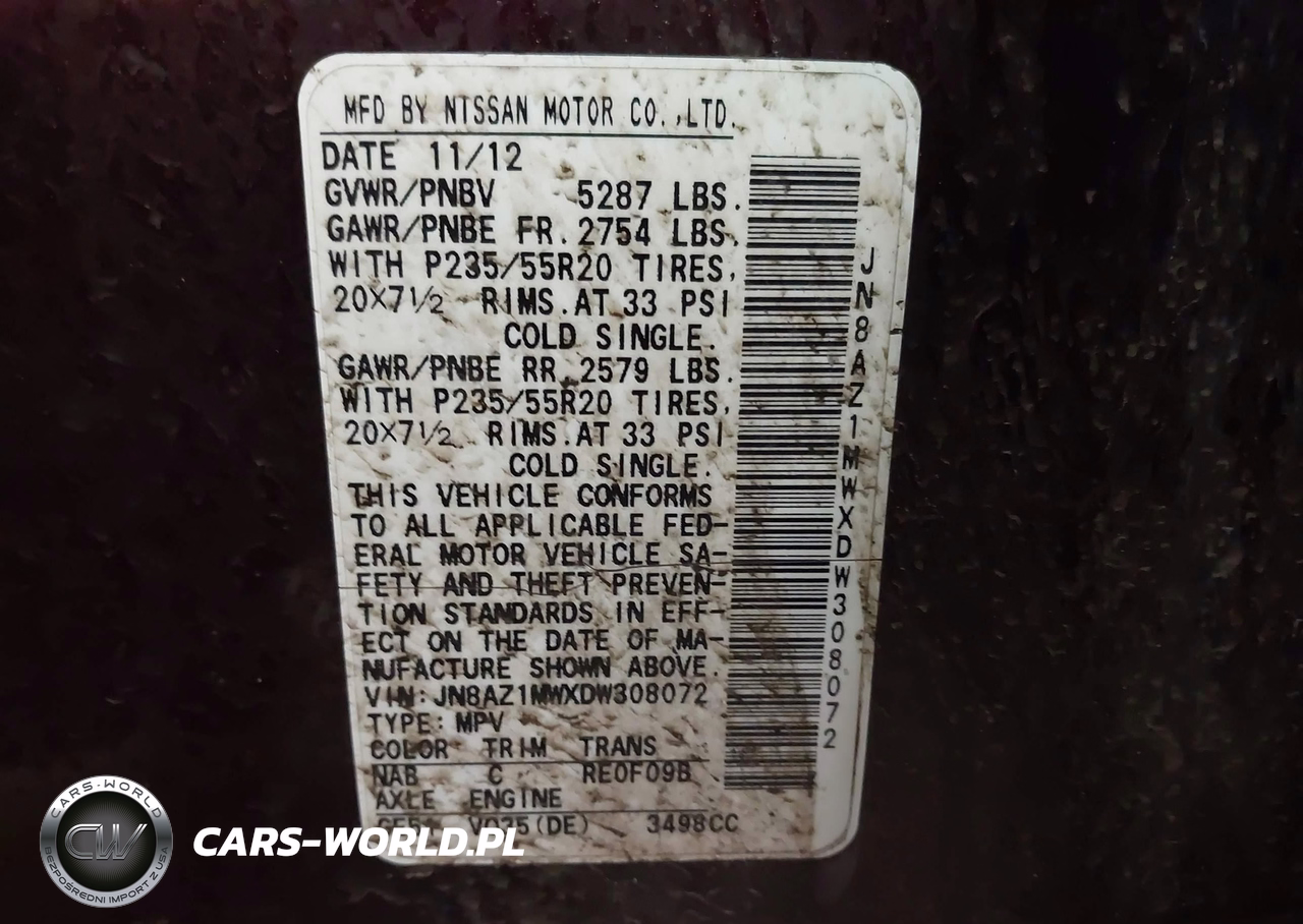 2013 Nissan Murano Le VIN:JN8AZ1MWXDW308072 - 9