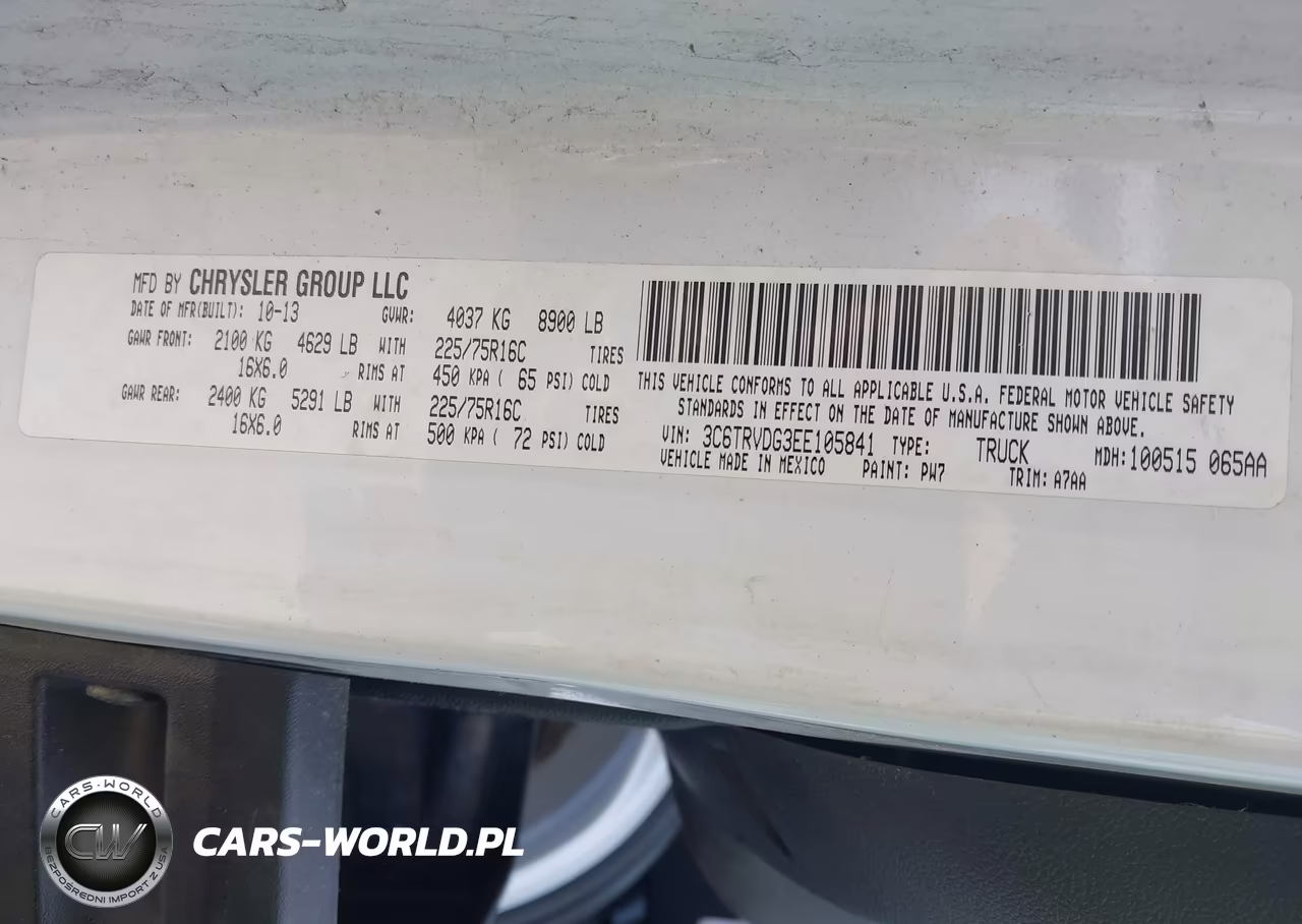 2014 Ram Promaster 2500 High Roof VIN:3C6TRVDG3EE105841 - 9
