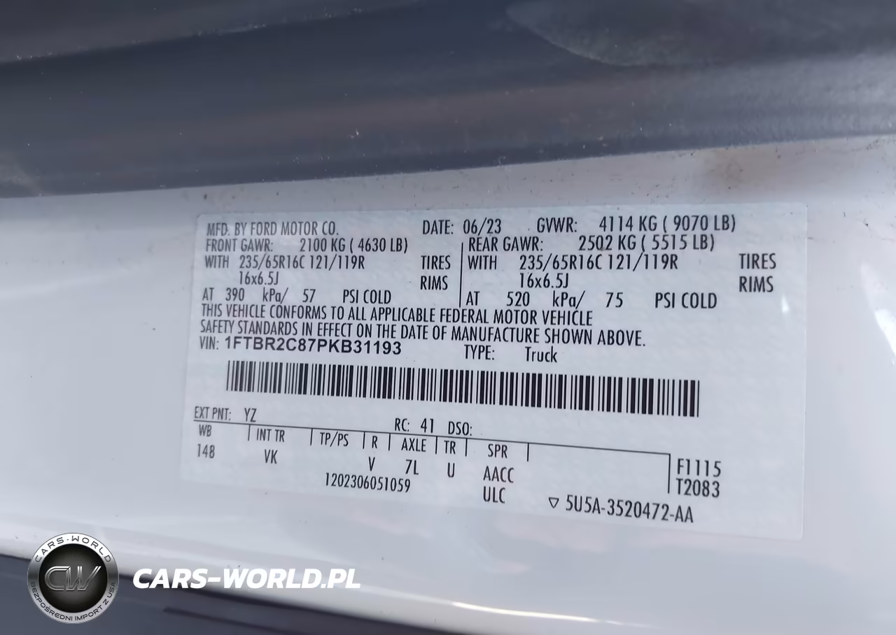 2023 Ford Transit-250 VIN:1FTBR2C87PKB31193 - 9