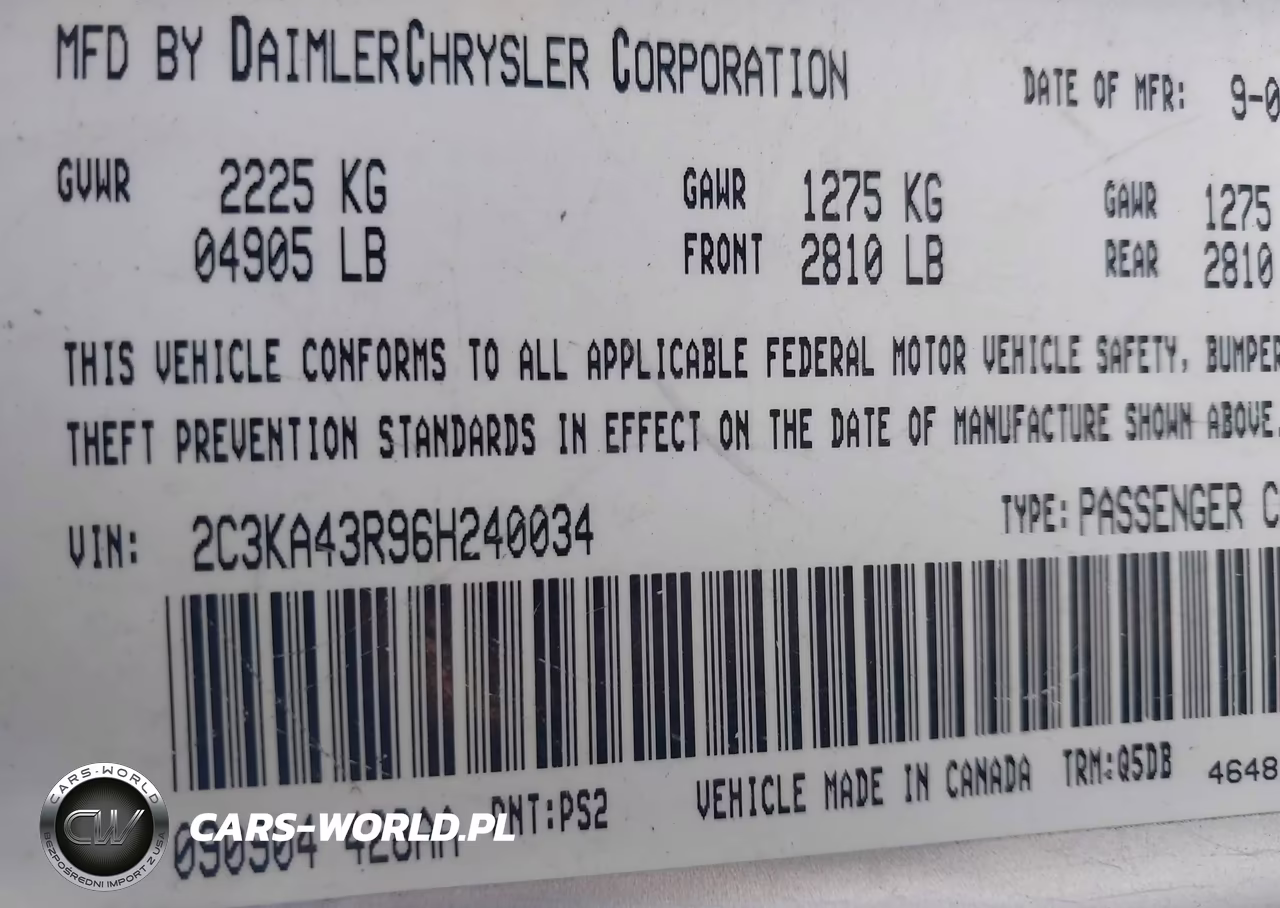 2006 Chrysler 300 VIN:2C3KA43R96H240034 - 9