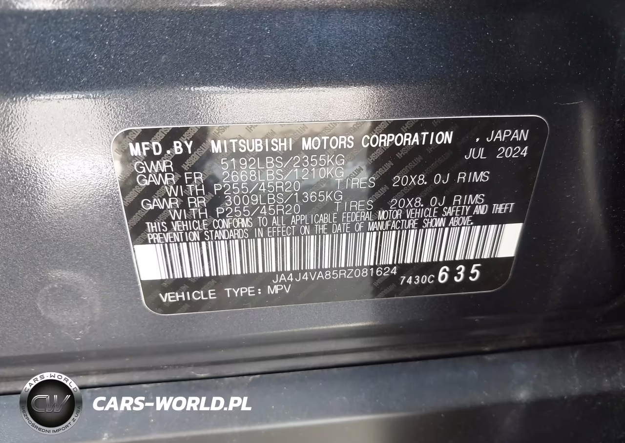 2024 Mitsubishi Outlander Se 2.5 S-Awc-Se Black Edition S-Awc-Se Black Edition W-Pano Roof S-Awc-Se Ralliart S-Awc VIN:JA4J4VA85RZ081624 - 9