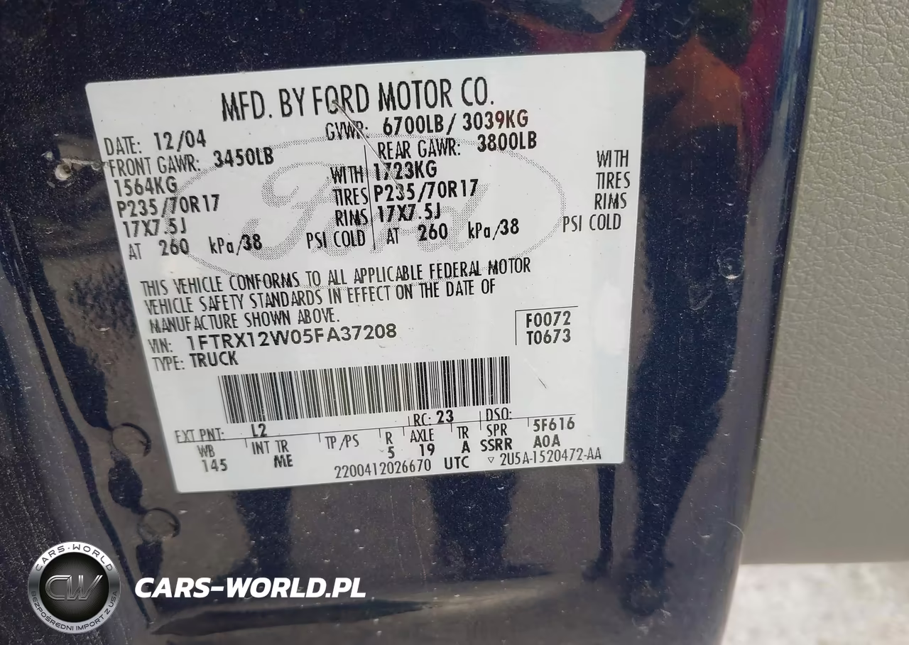 2005 Ford F-150 Stx-Xl-Xlt VIN:1FTRX12W05FA37208 - 9
