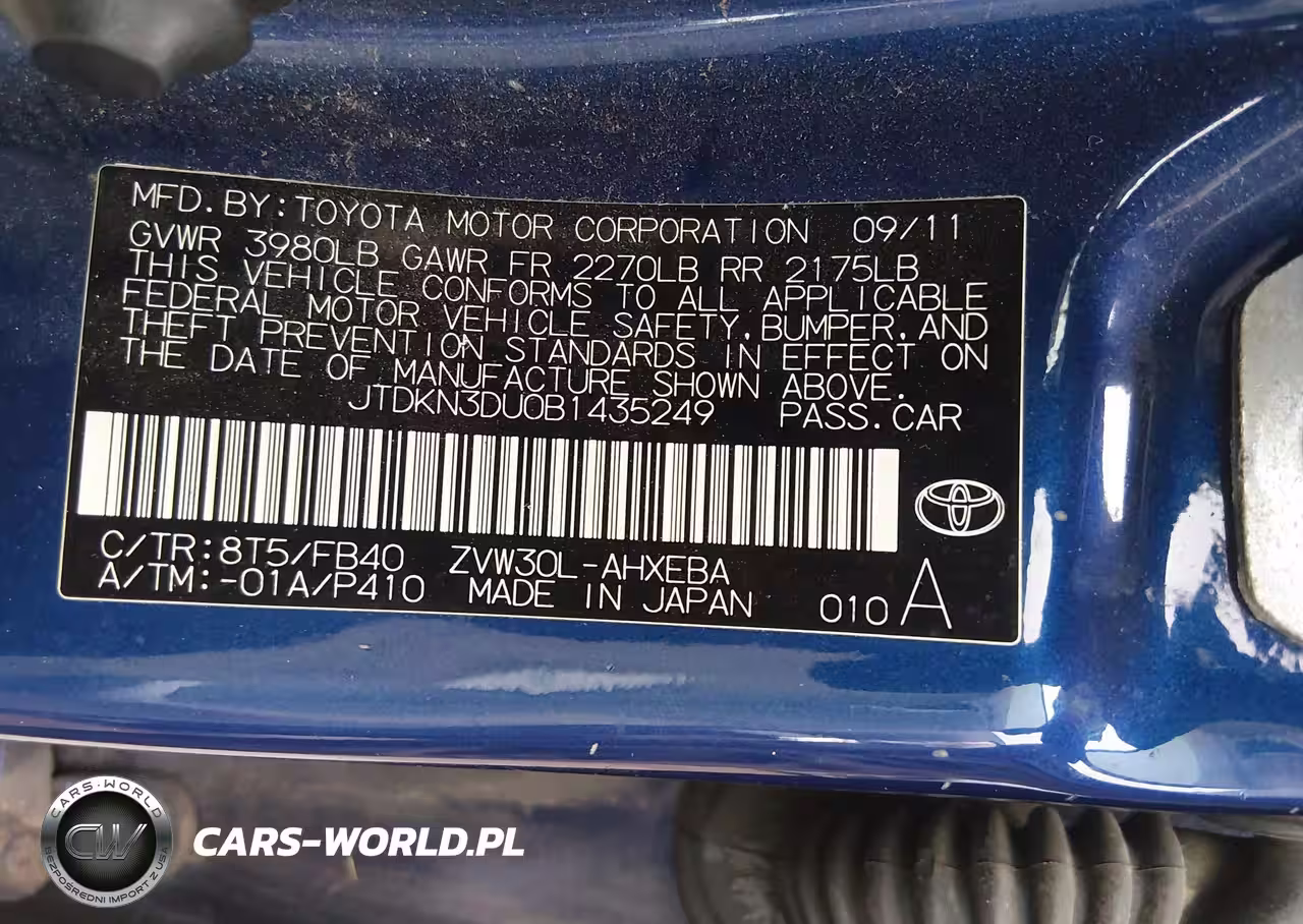 2011 Toyota Prius Three VIN:JTDKN3DU0B1435249 - 9