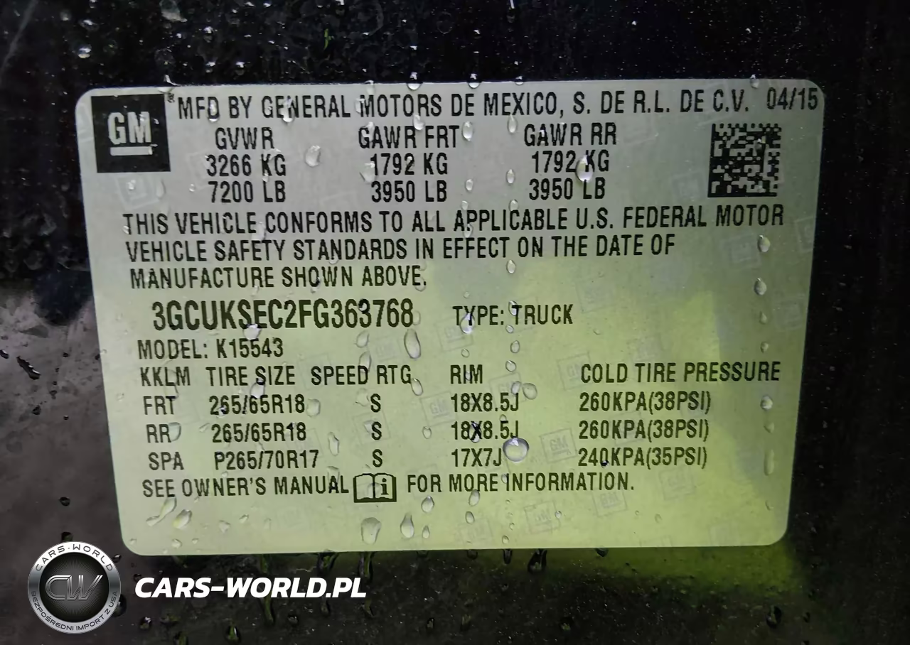 2015 Chevrolet Silverado 1500 2Lz VIN:3GCUKSEC2FG363768 - 9