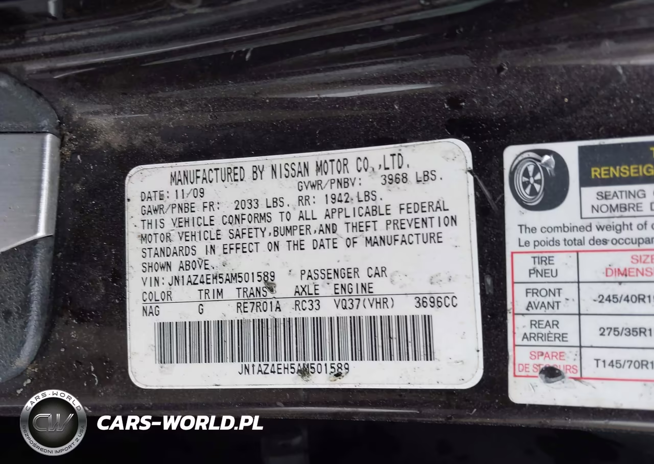 2010 Nissan 370Z Touring VIN:JN1AZ4EH5AM501589 - 9