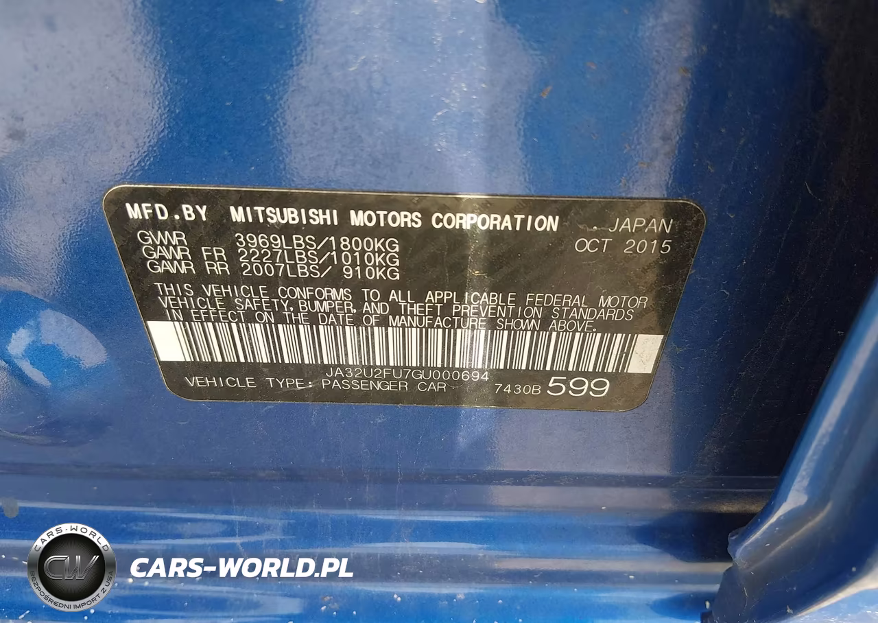 2016 Mitsubishi Lancer Es VIN:JA32U2FU7GU000694 - 9
