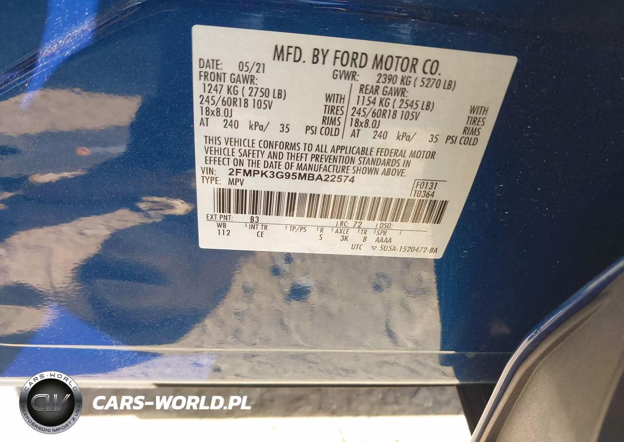 2021 Ford Edge Se VIN:2FMPK3G95MBA22574 - 9