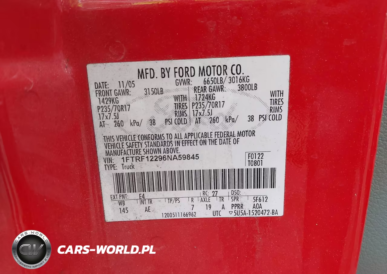 2006 Ford F-150 Stx-Xl-Xlt VIN:1FTRF12296NA59845 - 9
