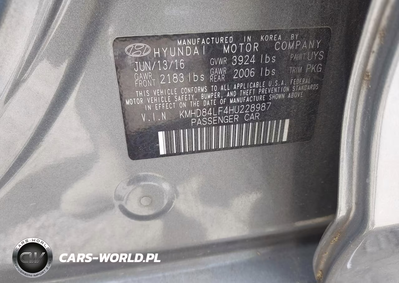 2017 Hyundai Elantra Se VIN:KMHD84LF4HU228987 - 9