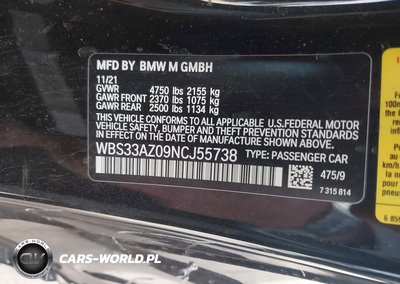 2022 BMW M4 Competition VIN:WBS33AZ09NCJ55738 - 9