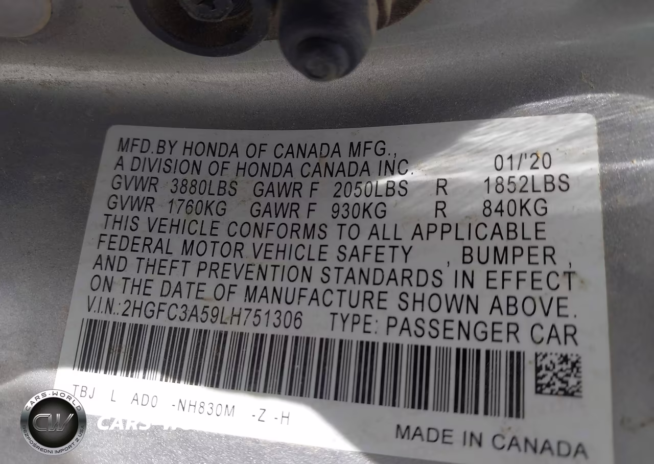 2020 Honda Civic Si Coupe VIN:2HGFC3A59LH751306 - 9