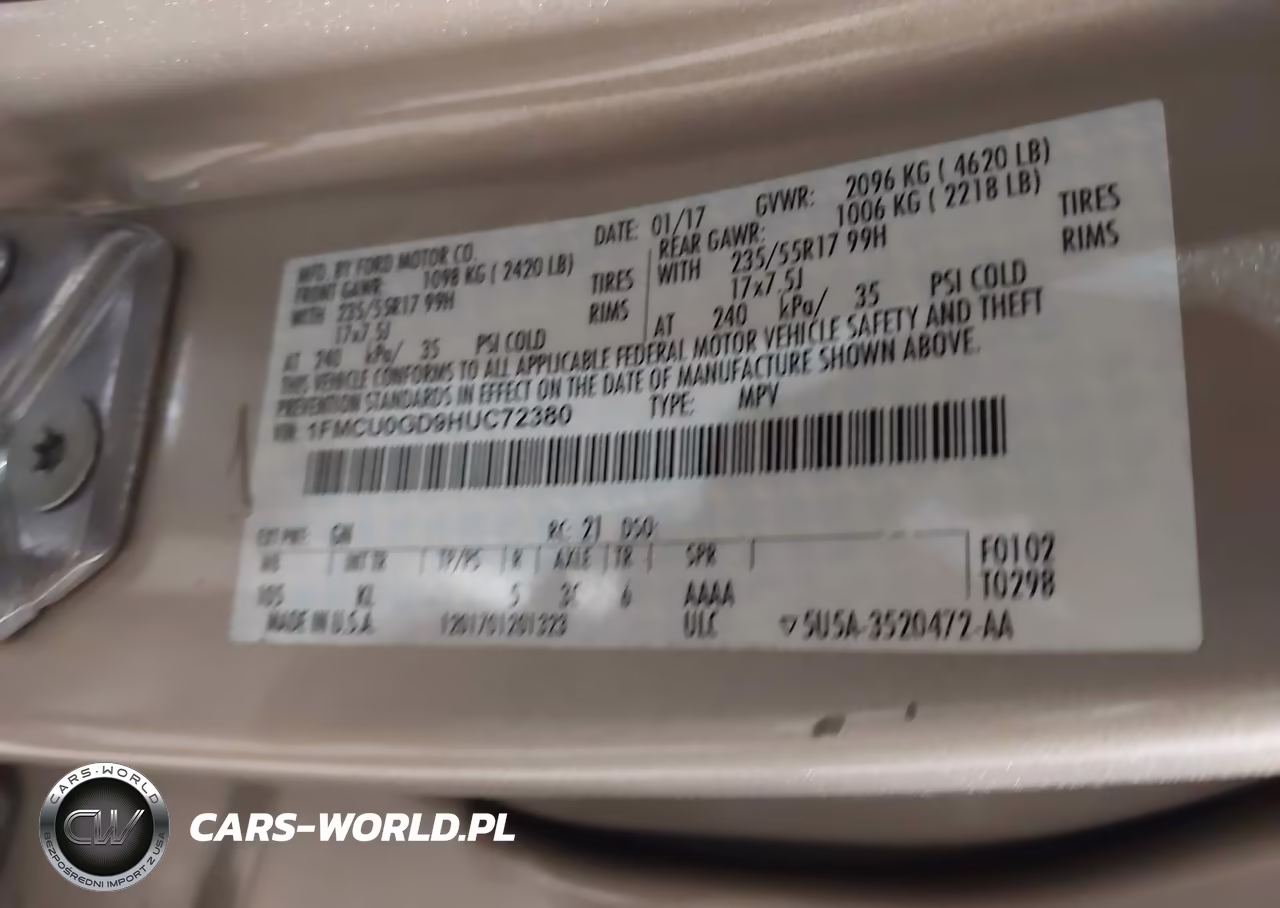 2017 Ford Escape Se VIN:1FMCU0GD9HUC72380 - 9