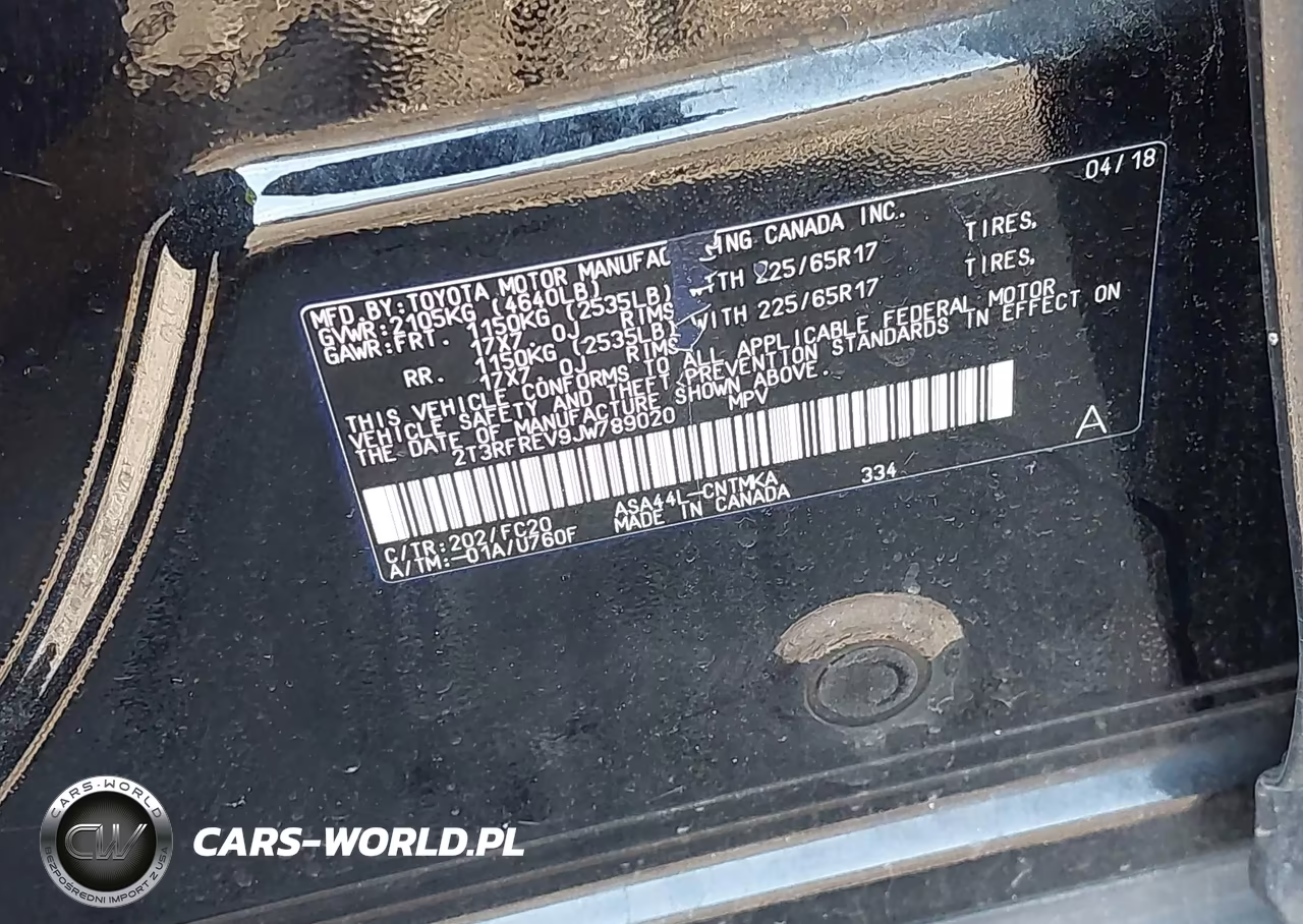 2018 Toyota Rav4 Xle VIN:2T3RFREV9JW789020 - 9