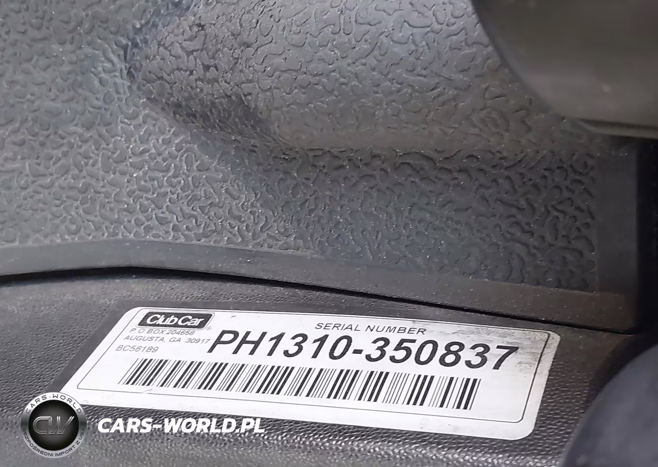2012 Club Car Electric VIN:00000PH1310350837 - 9