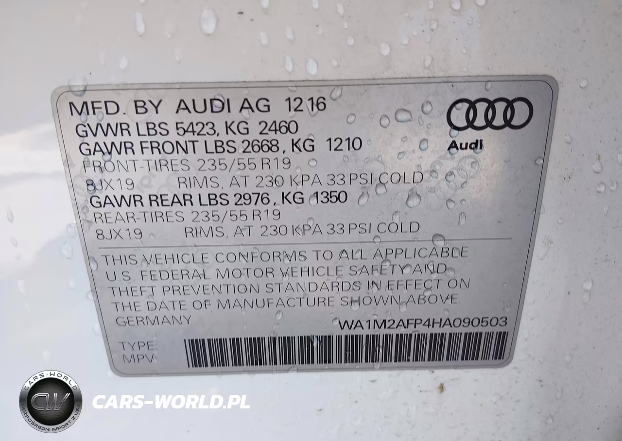 2017 Audi Q5 2.0T Premium VIN:WA1M2AFP4HA090503 - 9