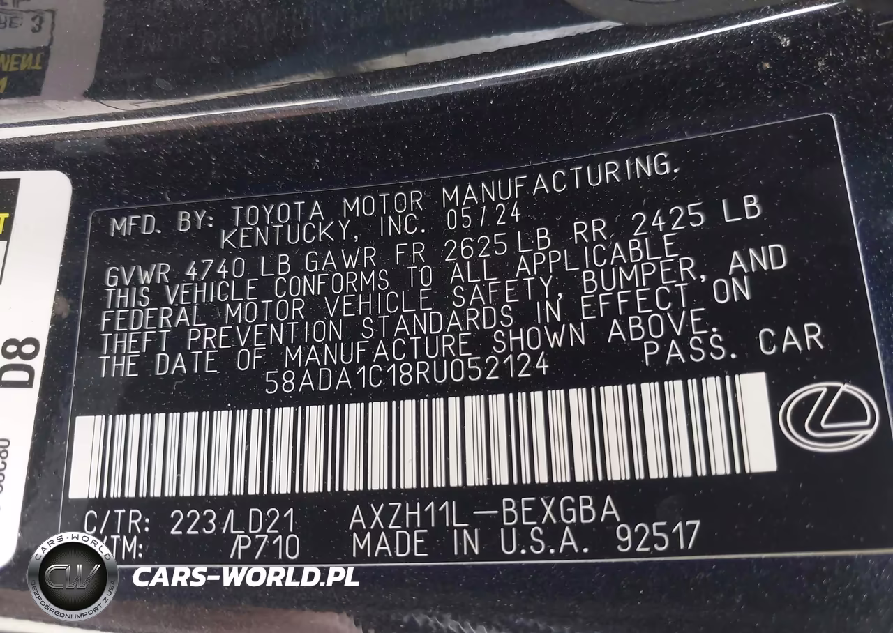 2024 Lexus Es 300H VIN:58ADA1C18RU052124 - 9