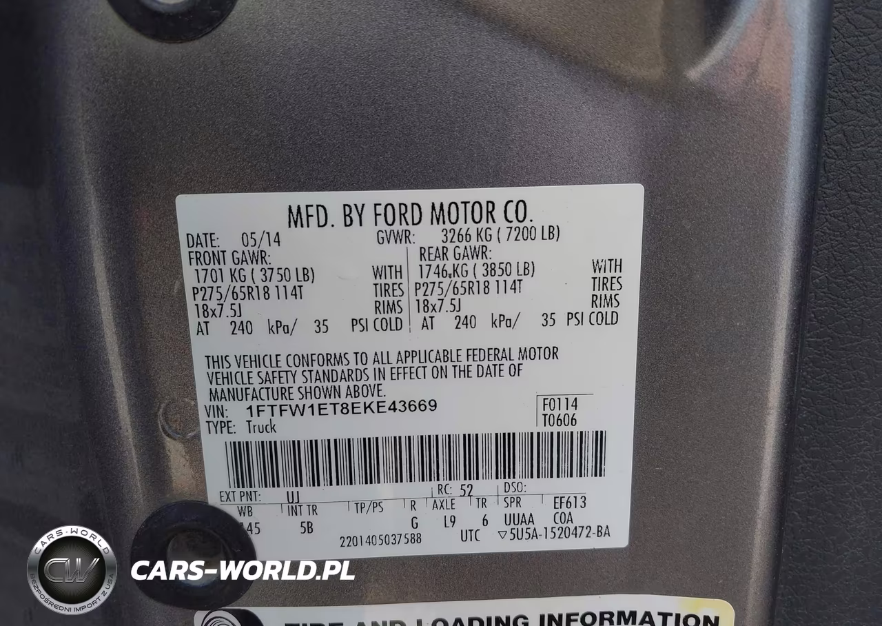 2014 Ford F-150 Fx4 VIN:1FTFW1ET8EKE43669 - 9