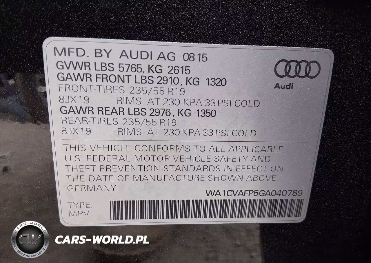 2016 Audi Q5 3.0 Tdi Premium Plus VIN:WA1CVAFP5GA040789 - 9