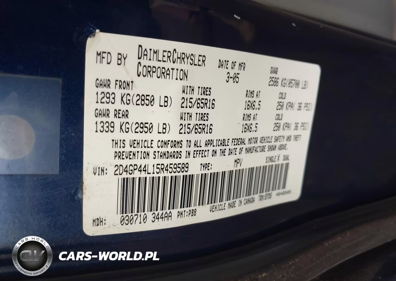 2005 Dodge Grand Caravan Sxt VIN:2D4GP44L15R459589 - 9