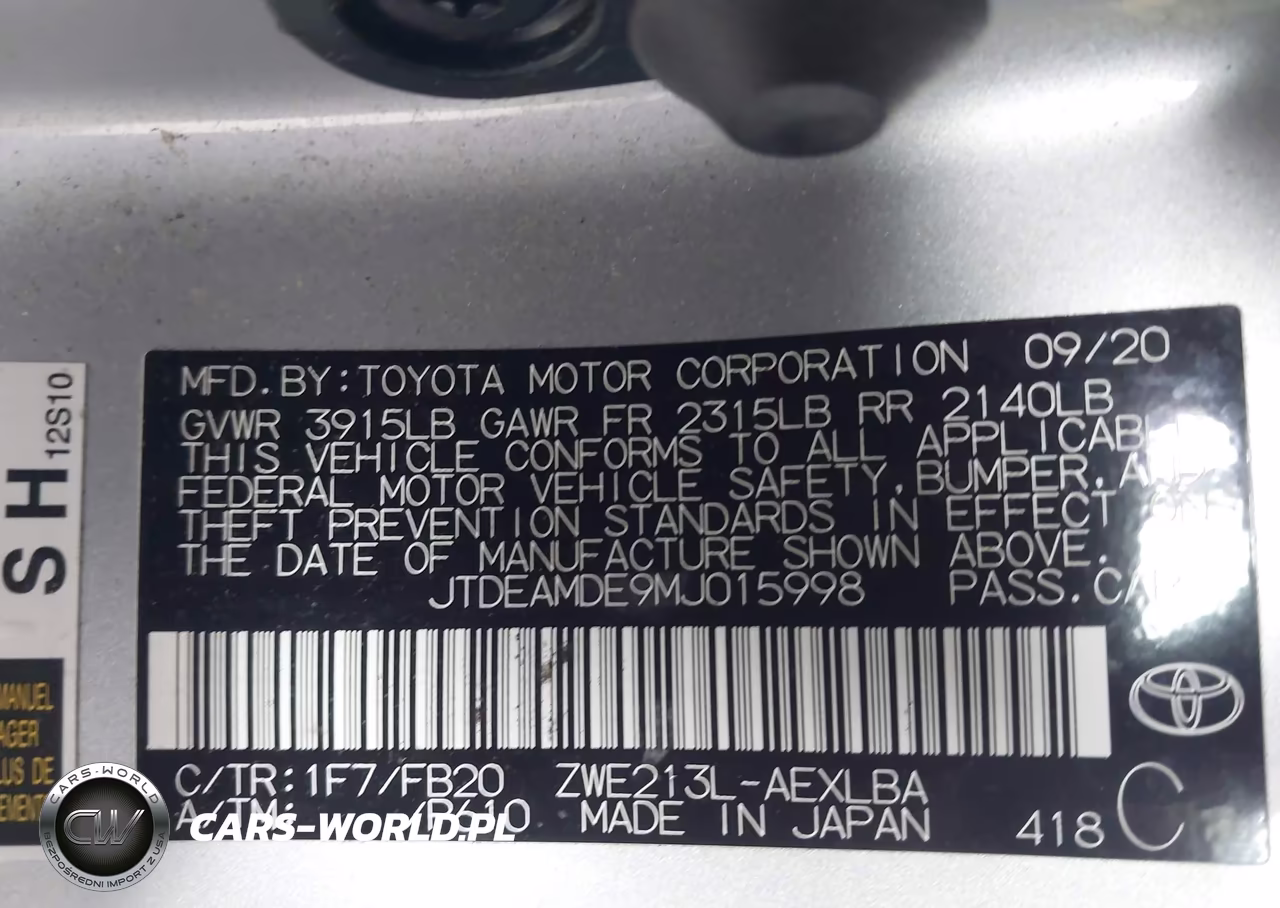 2021 Toyota Corolla Hybrid Le VIN:JTDEAMDE9MJ015998 - 9