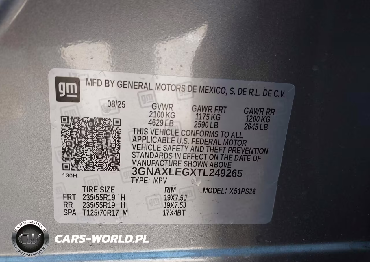 2026 Chevrolet Equinox Fwd Rs VIN:3GNAXLEGXTL249265 - 9