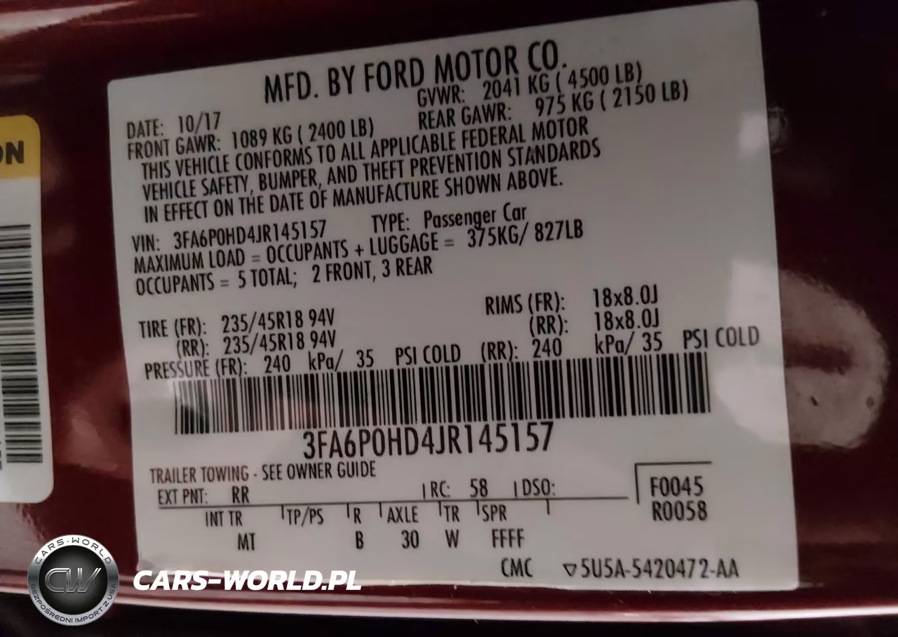 2018 Ford Fusion Se VIN:3FA6P0HD4JR145157 - 9
