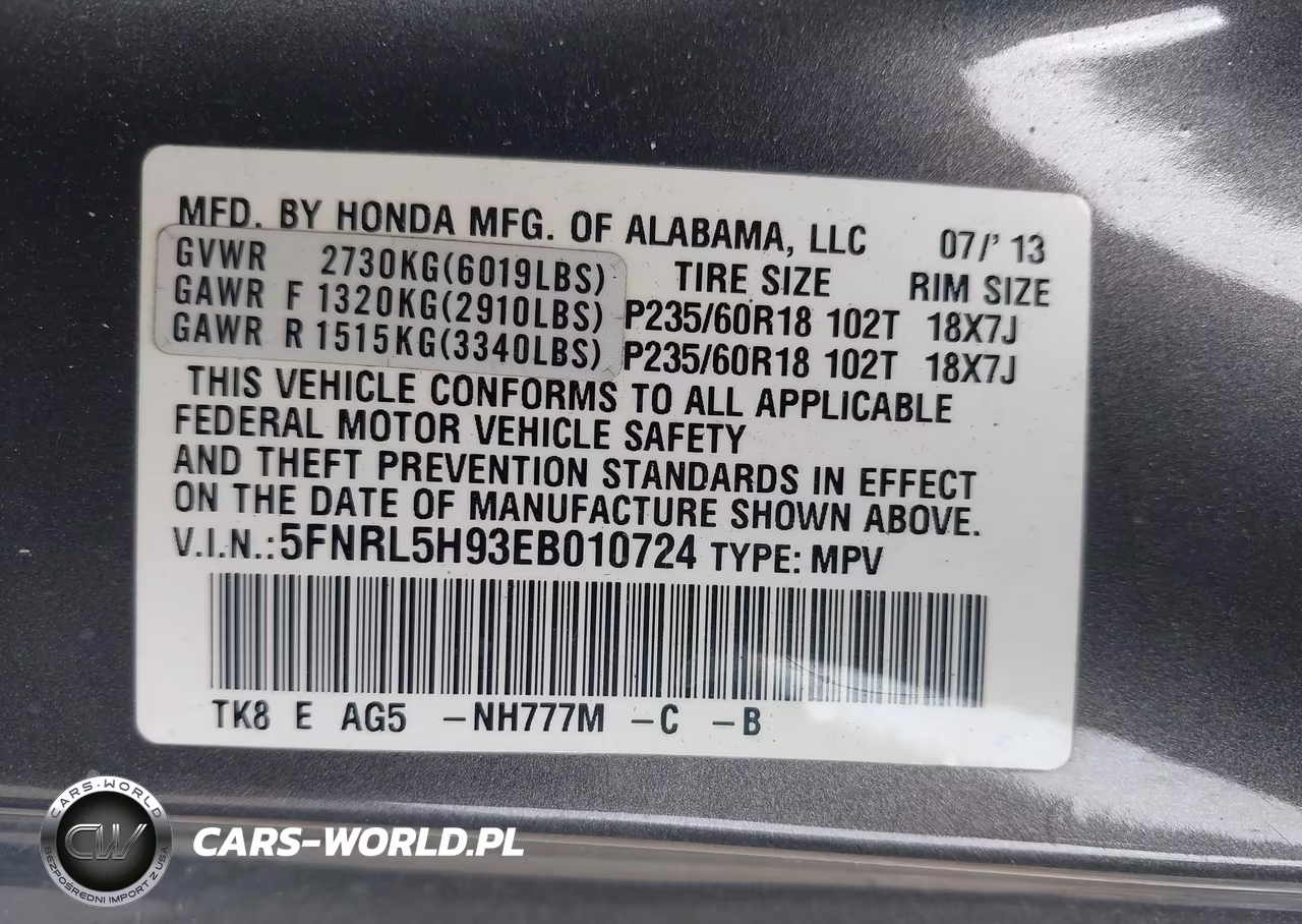 2014 Honda Odyssey Touring-Touring Elite VIN:5FNRL5H93EB010724 - 9