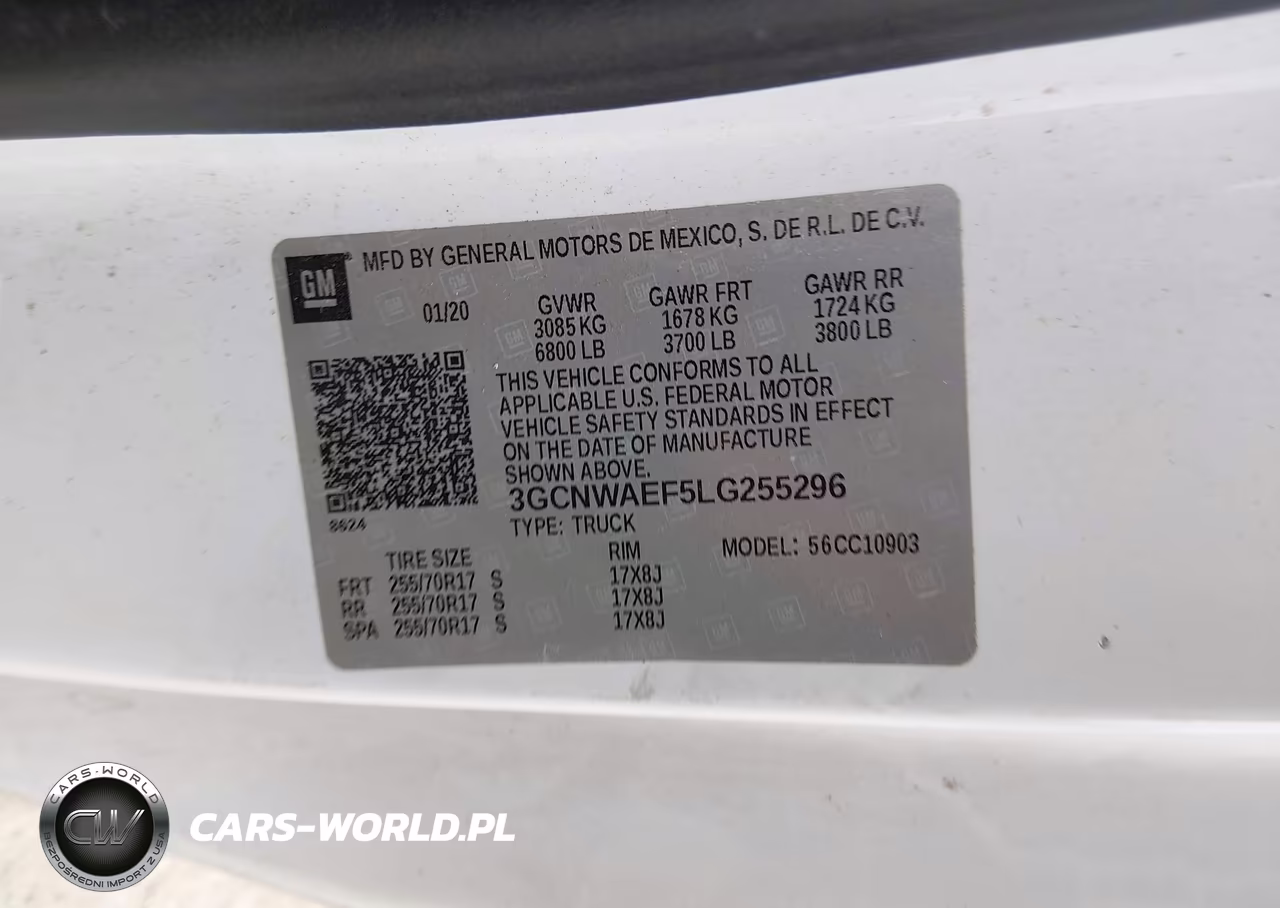 2020 Chevrolet Silverado 1500 2Wd Long Bed Wt VIN:3GCNWAEF5LG255296 - 9