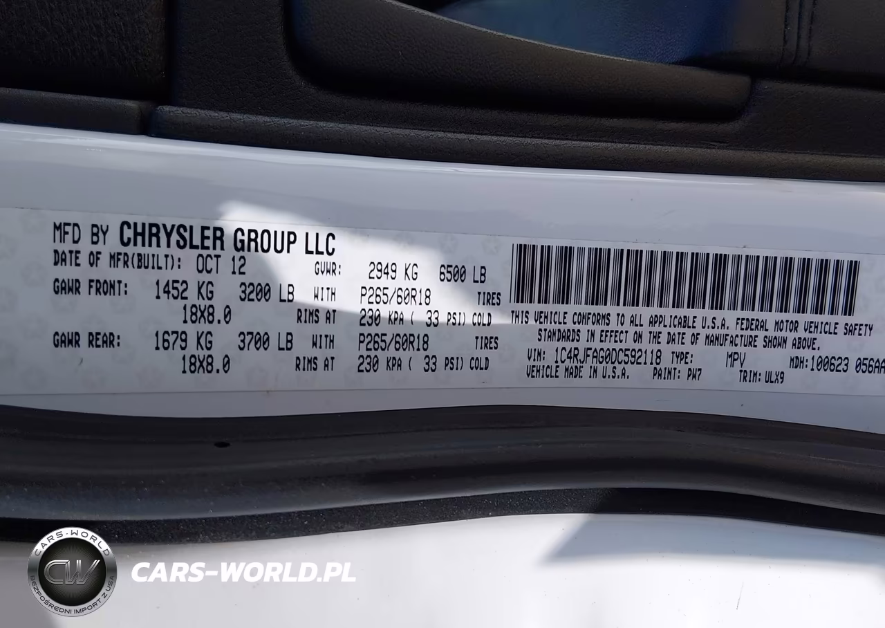 2013 Jeep Grand Cherokee Laredo VIN:1C4RJFAG0DC592118 - 9