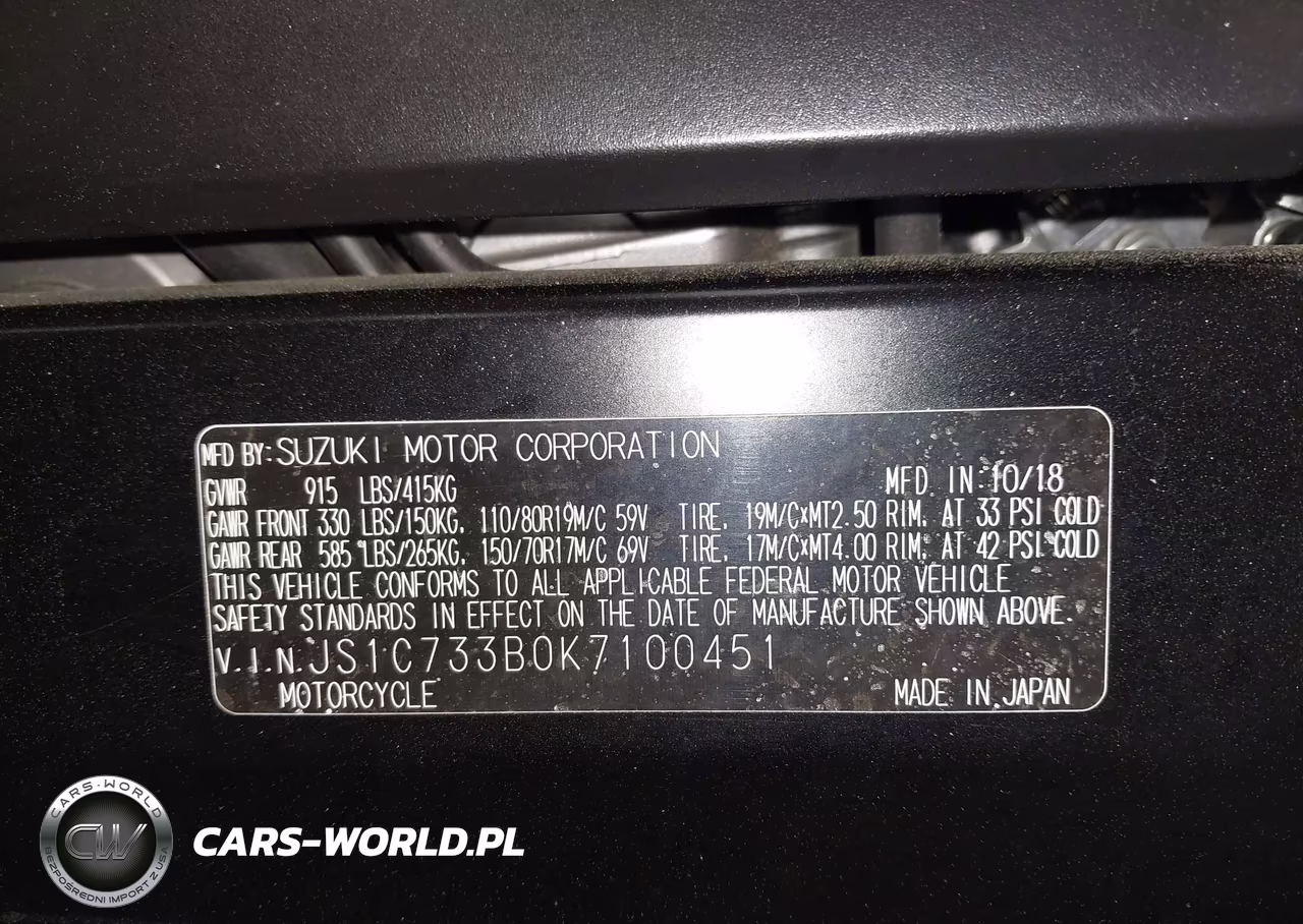 2019 Suzuki Dl650 A-X VIN:JS1C733B0K7100451 - 10