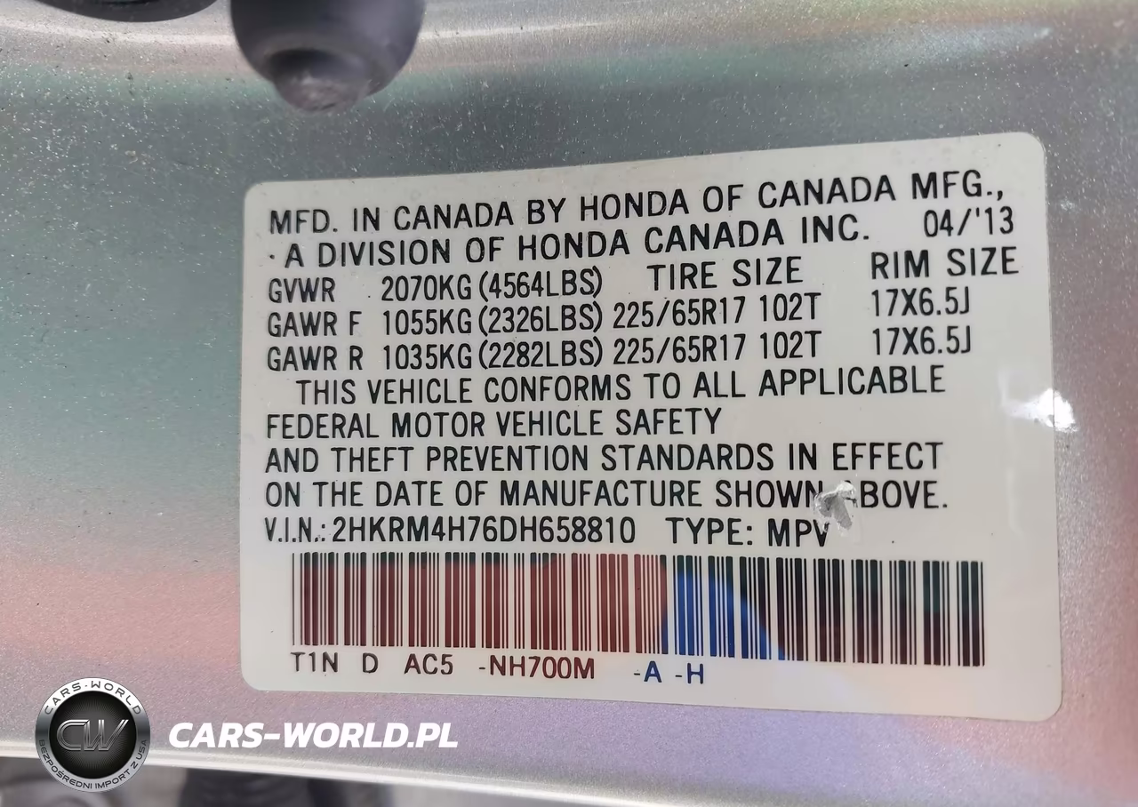 2013 Honda Cr-V Ex-L VIN:2HKRM4H76DH658810 - 9
