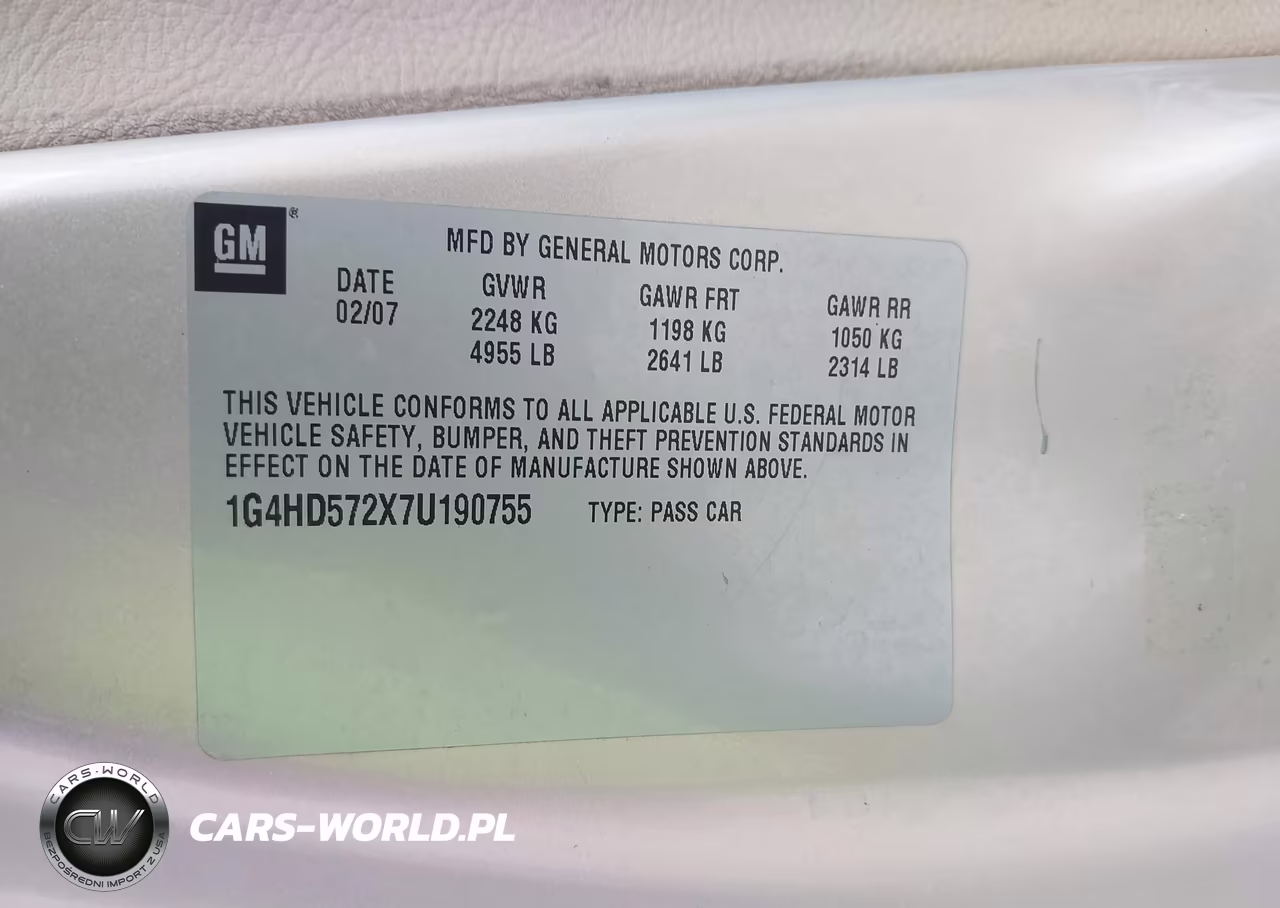 2007 Buick Lucerne Cxl VIN:1G4HD572X7U190755 - 9