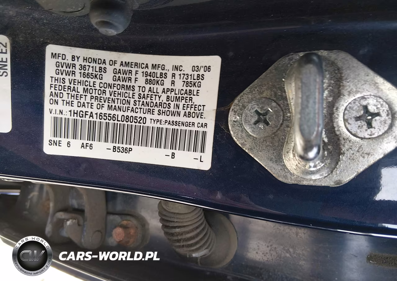 2006 Honda Civic Lx VIN:1HGFA16556L080520 - 9
