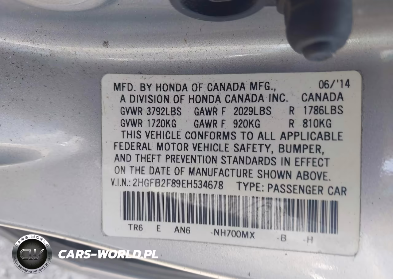 2014 Honda Civic Ex VIN:2HGFB2F89EH534678 - 9
