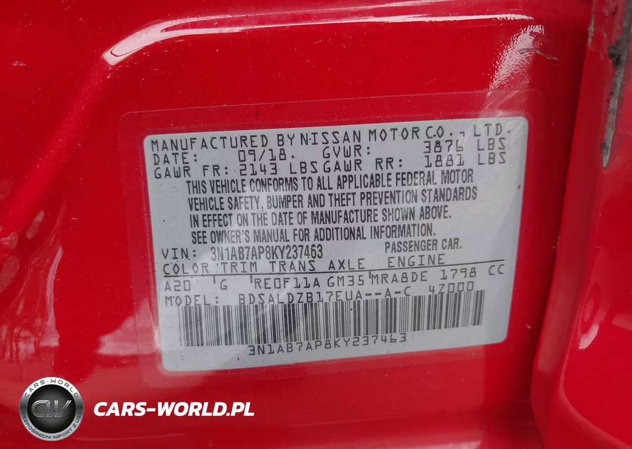 2019 Nissan Sentra Sv VIN:3N1AB7AP8KY237463 - 9