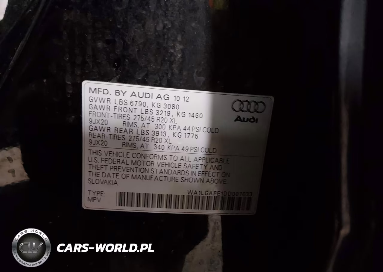 2013 Audi Q7 3.0T Premium VIN:WA1LGAFE1DD007033 - 9