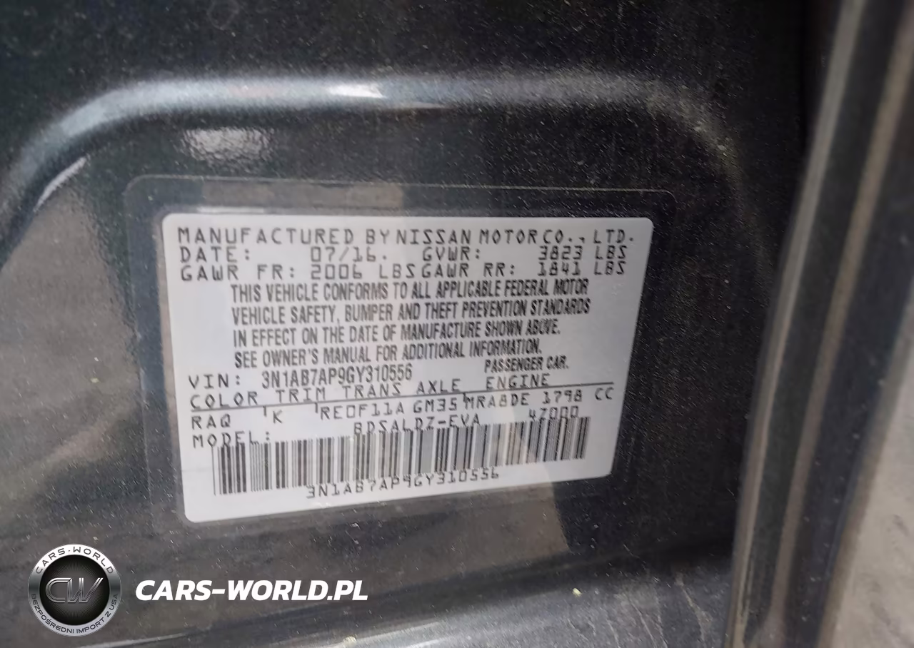2016 Nissan Sentra Sv VIN:3N1AB7AP9GY310556 - 9