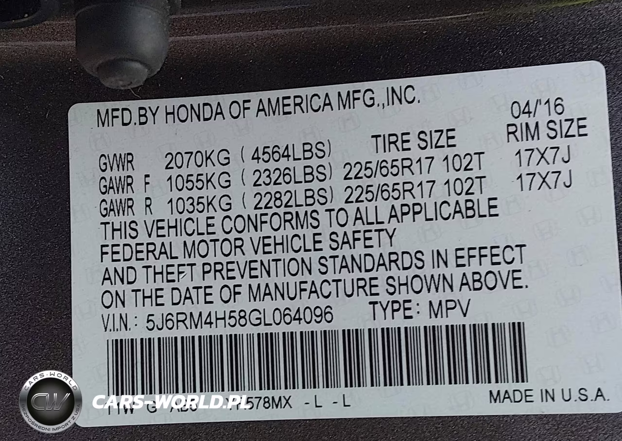 2016 Honda Cr-V Ex VIN:5J6RM4H58GL064096 - 9
