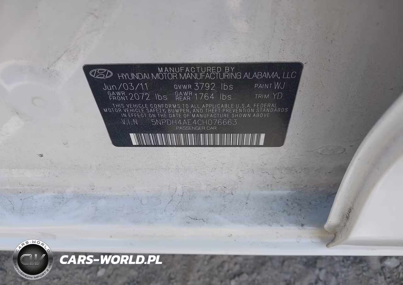 2012 Hyundai Elantra Gls VIN:5NPDH4AE4CH076663 - 9
