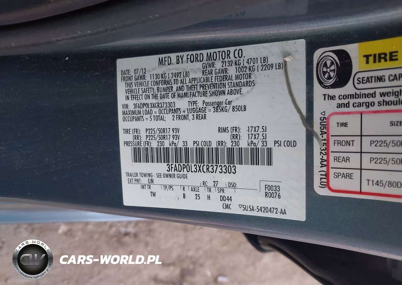 2012 Ford Fusion Hybrid VIN:3FADP0L3XCR373303 - 9