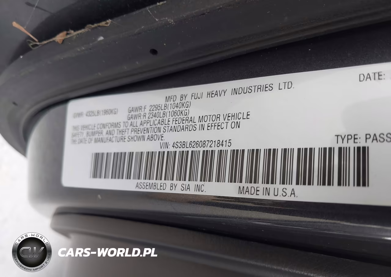 2008 Subaru Legacy 2.5I Limited VIN:4S3BL626087218415 - 9