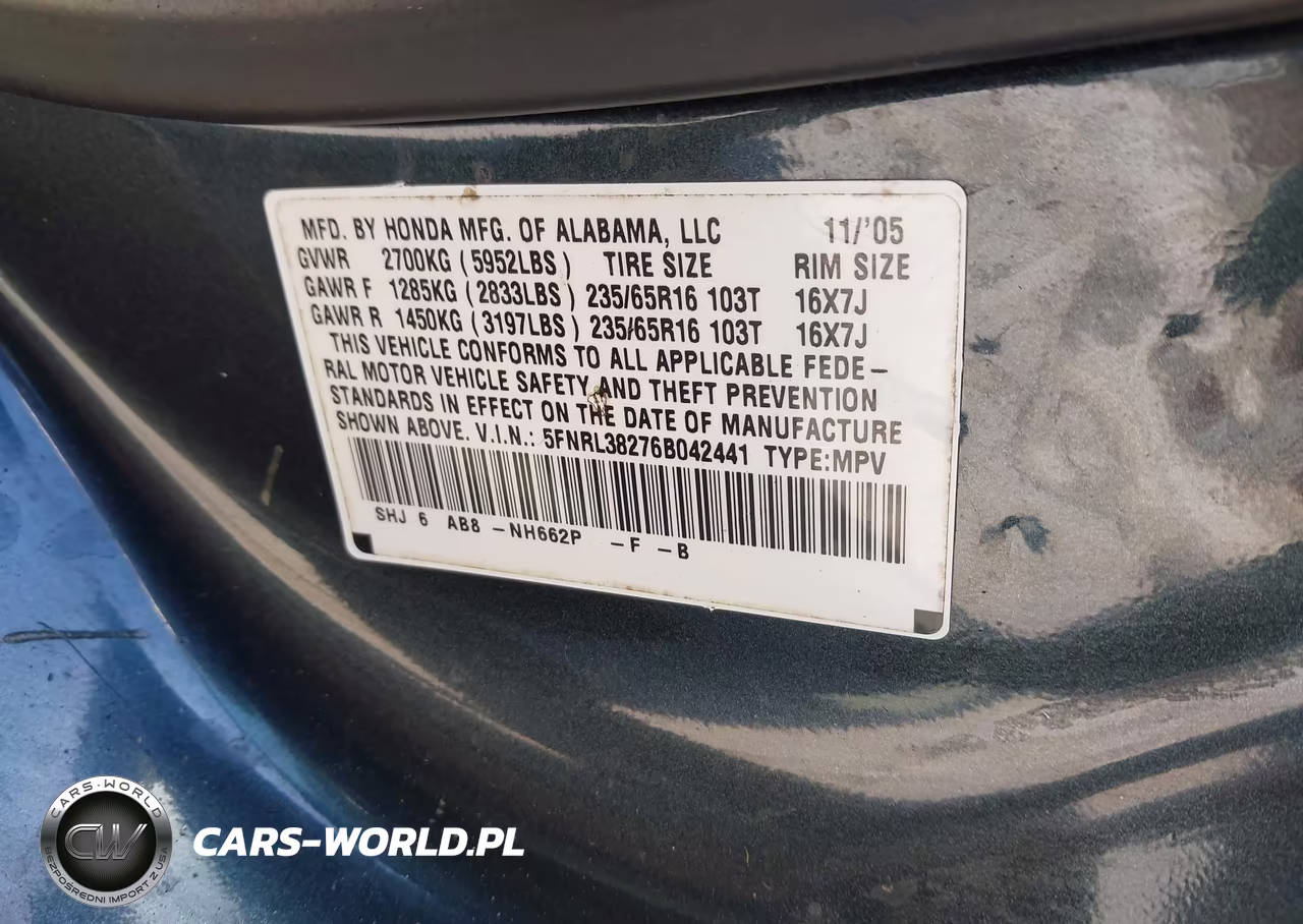 2006 Honda Odyssey Lx VIN:5FNRL38276B042441 - 9