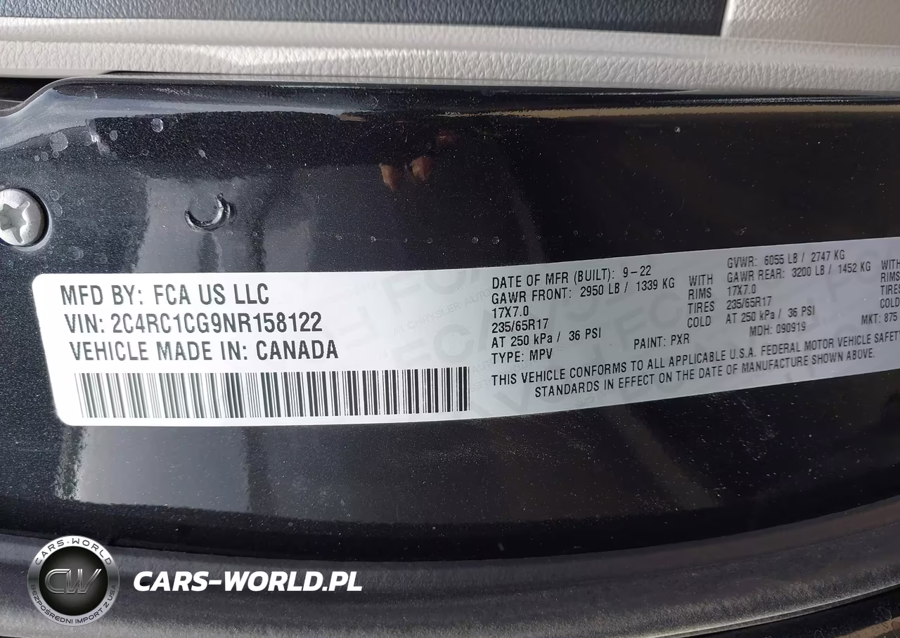 2022 Chrysler Voyager Lx VIN:2C4RC1CG9NR158122 - 9