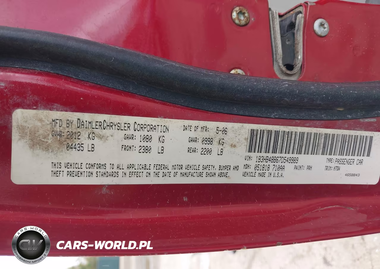 2007 Dodge Caliber Sxt VIN:1B3HB48B67D549989 - 9