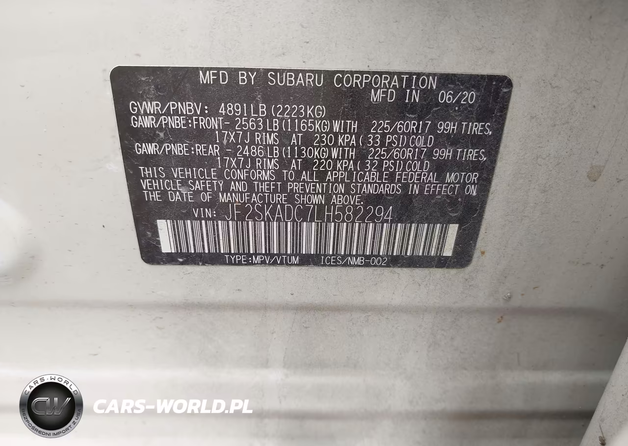 2020 Subaru Forester VIN:JF2SKADC7LH582294 - 9