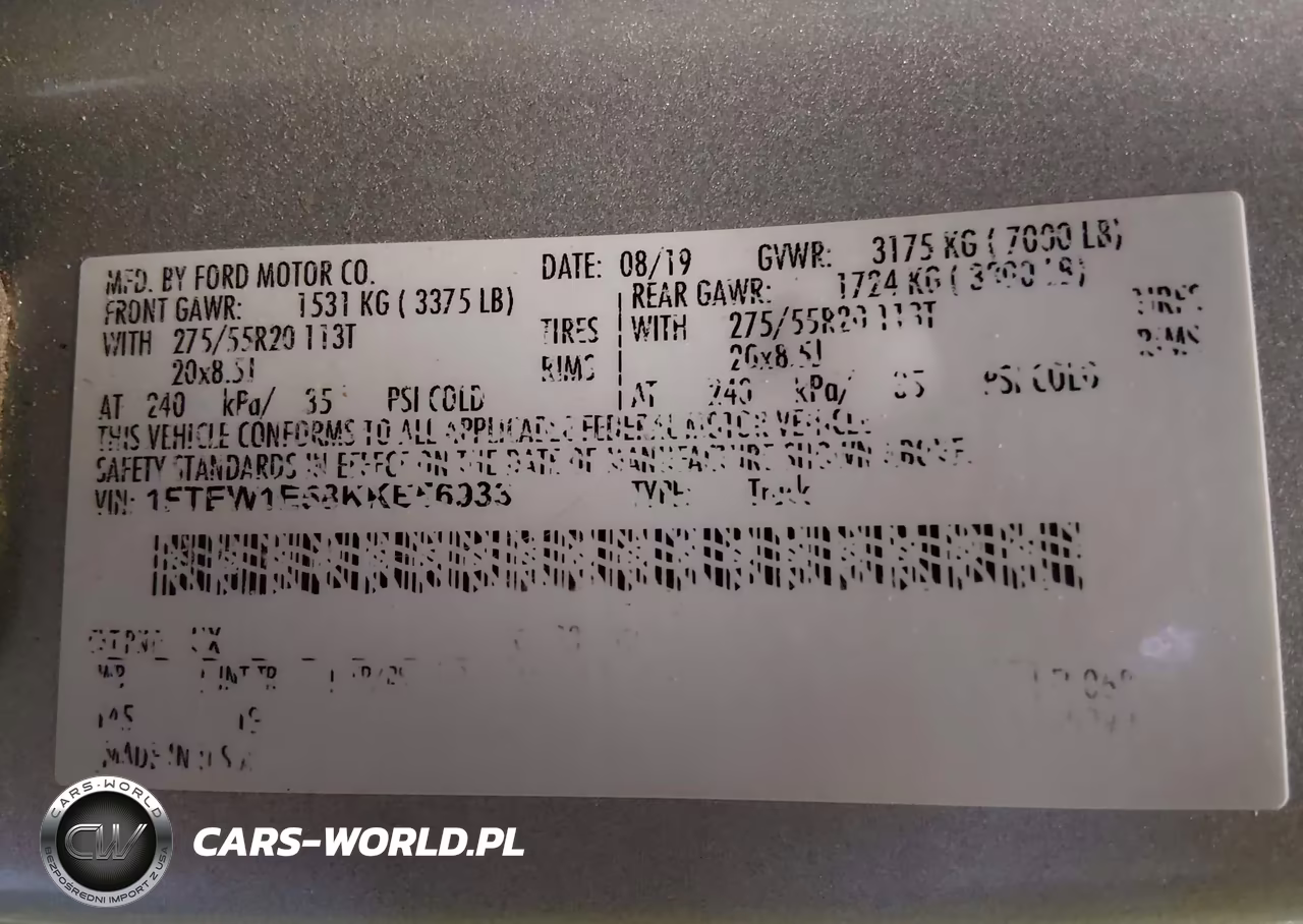 2019 Ford F-150 Xl VIN:1FTEW1E58KKE56933 - 9